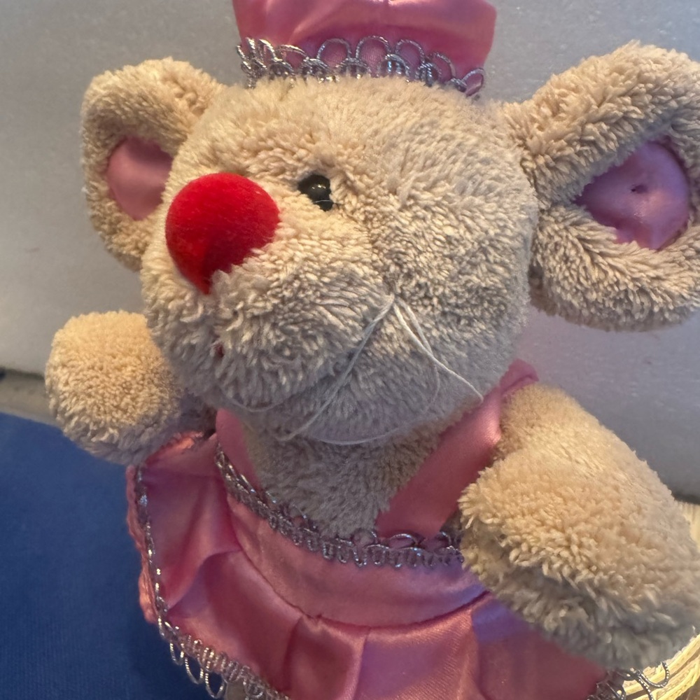 Source Unknown Pink and Red Mouse Plush
